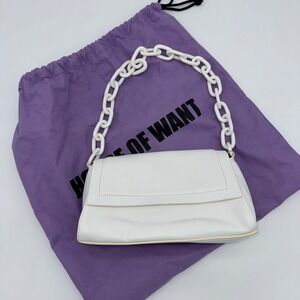 House of‎ Want H.O.W. We Are Fabulous Shoulder Bag White Chain Trendy Purse